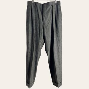 Polo Ralph Lauren Blue Label Wool Cashmere Gray Pleated Dress Pants Size 40